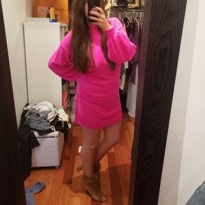 Pink sweater dress